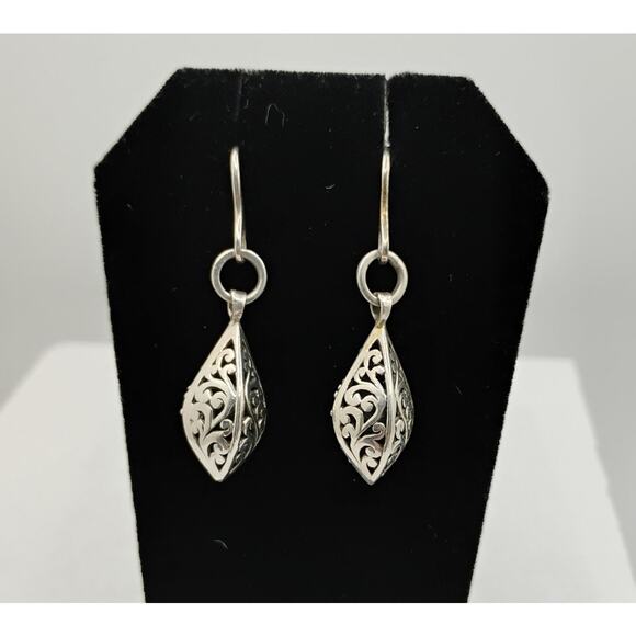 Lois Hill Filigree and Scroll Work Drop Earrings in Sterling Silver - Picture 2 of 5